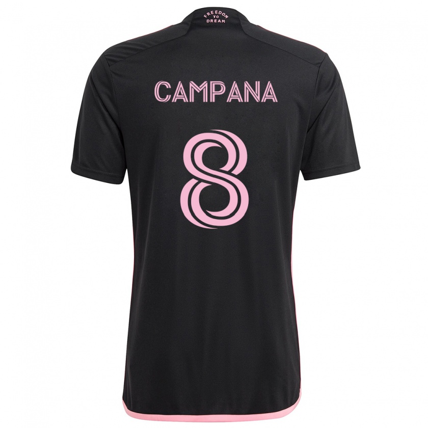 Kandiny Femme Maillot Leonardo Campana #8 Noir Tenues Extérieur 2024/25 T-Shirt