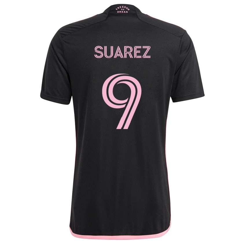 Kandiny Femme Maillot Luis Suárez #9 Noir Tenues Extérieur 2024/25 T-Shirt