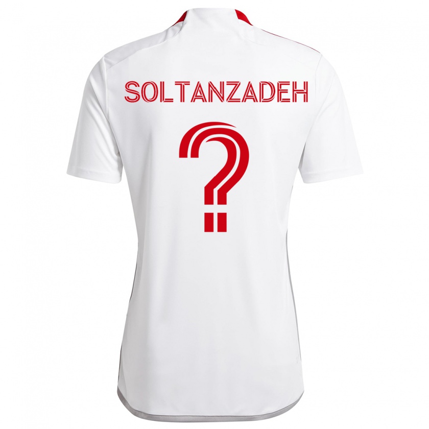 Kandiny Femme Maillot Shayan Soltanzadeh #0 Blanc Rouge Tenues Extérieur 2024/25 T-Shirt