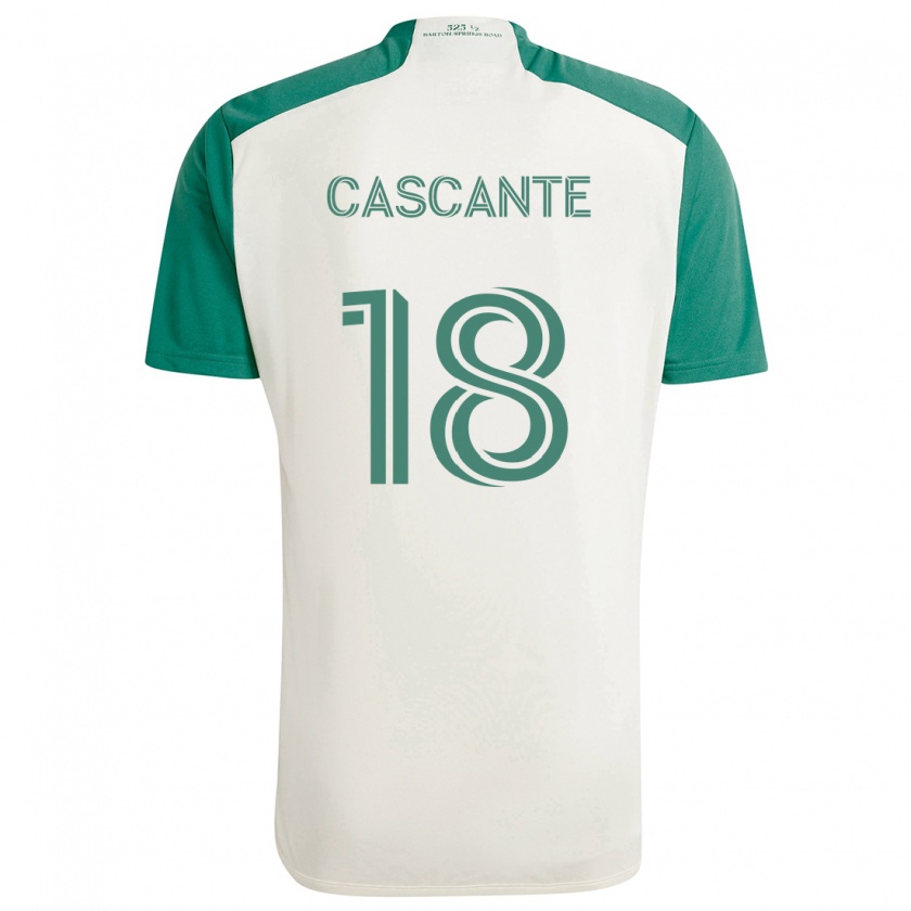 Kandiny Femme Maillot Julio Cascante #18 Couleurs Beiges Vert Tenues Extérieur 2024/25 T-Shirt