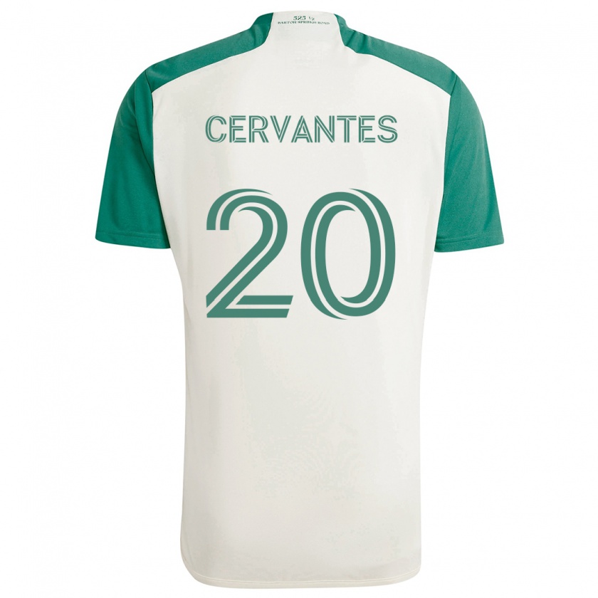 Kandiny Femme Maillot Aaron Cervantes #20 Couleurs Beiges Vert Tenues Extérieur 2024/25 T-Shirt