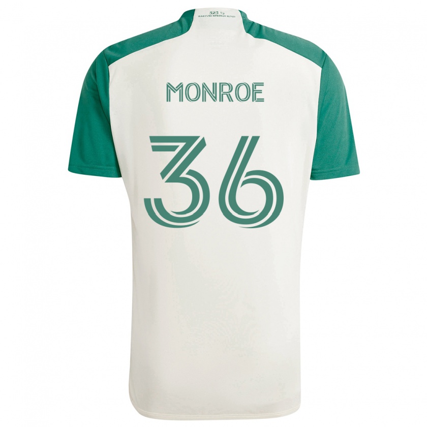 Kandiny Femme Maillot Greg Monroe #36 Couleurs Beiges Vert Tenues Extérieur 2024/25 T-Shirt