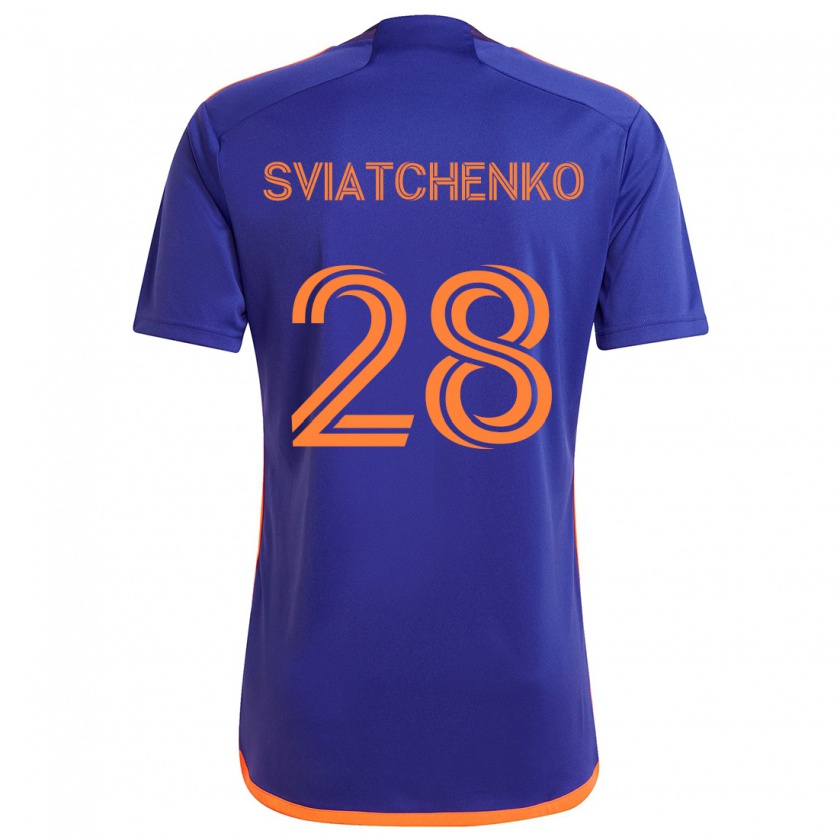 Kandiny Femme Maillot Erik Sviatchenko #28 Violet Orange Tenues Extérieur 2024/25 T-Shirt