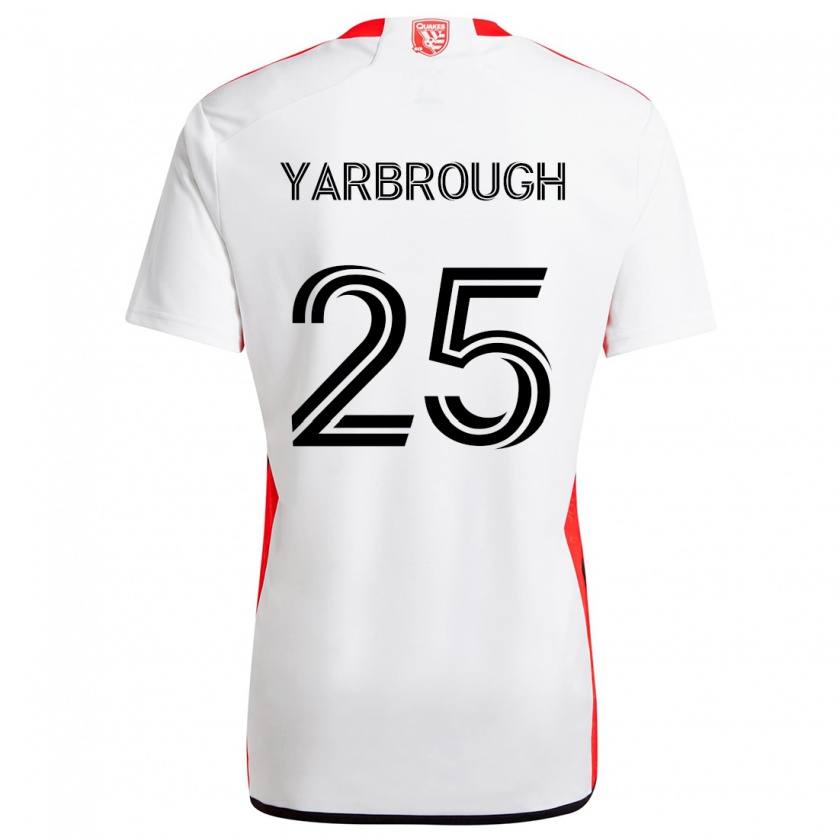 Kandiny Femme Maillot William Yarbrough #25 Blanc Rouge Tenues Extérieur 2024/25 T-Shirt