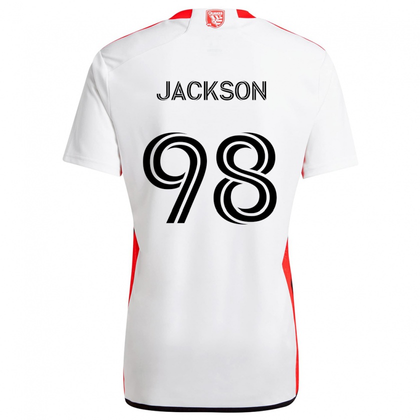 Kandiny Femme Maillot Jacob Jackson #98 Blanc Rouge Tenues Extérieur 2024/25 T-Shirt