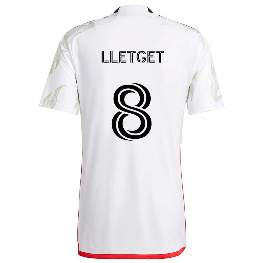 Kandiny Femme Maillot Sebastian Lletget #8 Blanc Rouge Noir Tenues Extérieur 2024/25 T-Shirt