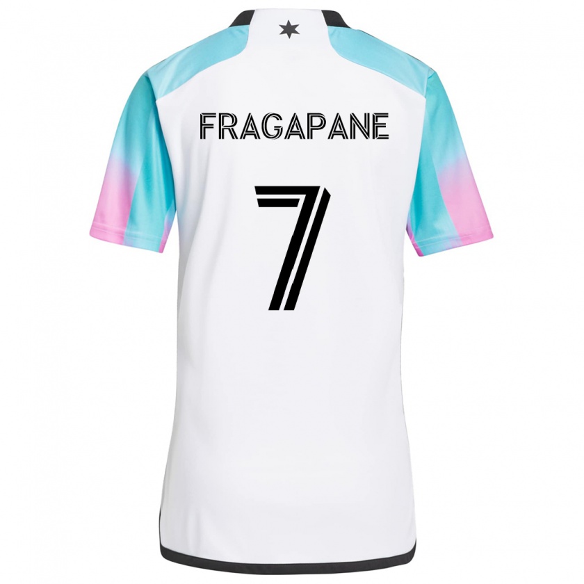 Kandiny Femme Maillot Franco Fragapane #7 Blanc Bleu Noir Tenues Extérieur 2024/25 T-Shirt