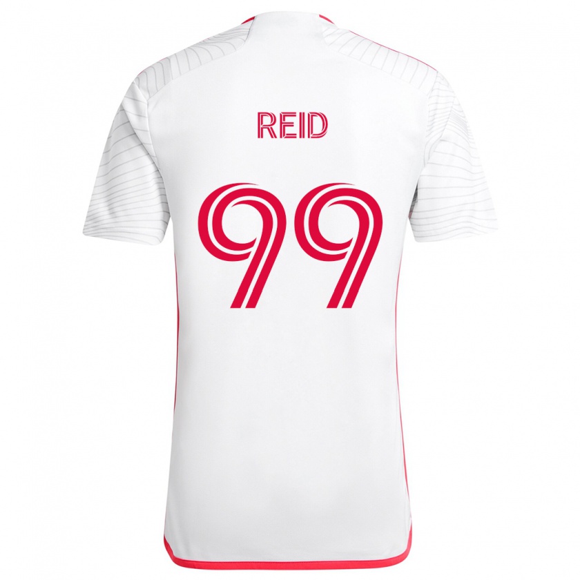 Kandiny Femme Maillot Jayden Reid #99 Blanc Rouge Tenues Extérieur 2024/25 T-Shirt