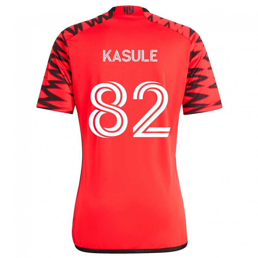 Kandiny Femme Maillot Ibrahim Kasule #82 Rouge Noir Blanc Tenues Extérieur 2024/25 T-Shirt