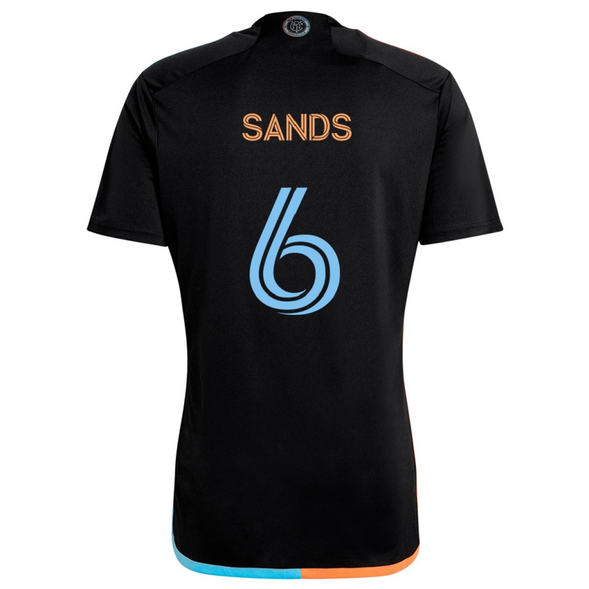 Kandiny Femme Maillot James Sands #6 Noir Orange Bleu Tenues Extérieur 2024/25 T-Shirt