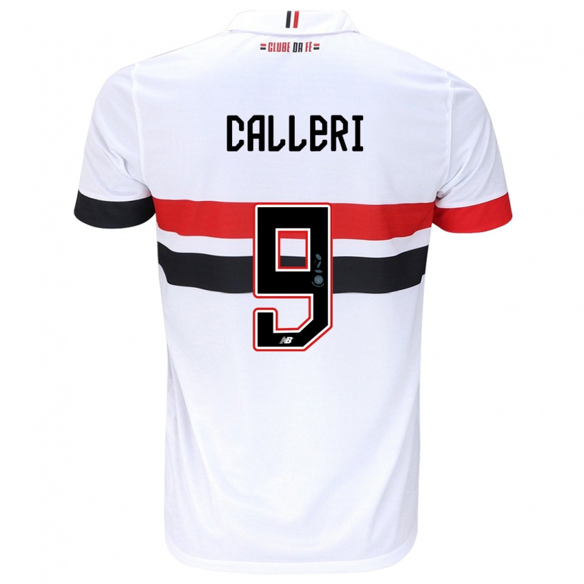 Kandiny Enfant Maillot Jonathan Calleri #9 Blanc Rouge Noir Tenues Domicile 2024/25 T-Shirt