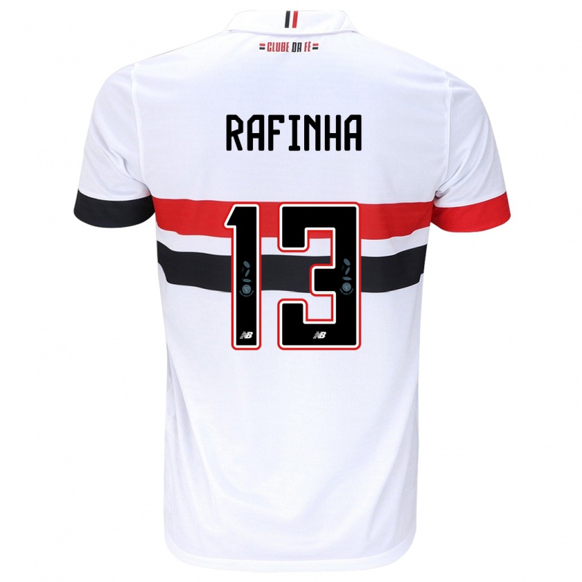 Kandiny Enfant Maillot Rafinha #13 Blanc Rouge Noir Tenues Domicile 2024/25 T-Shirt