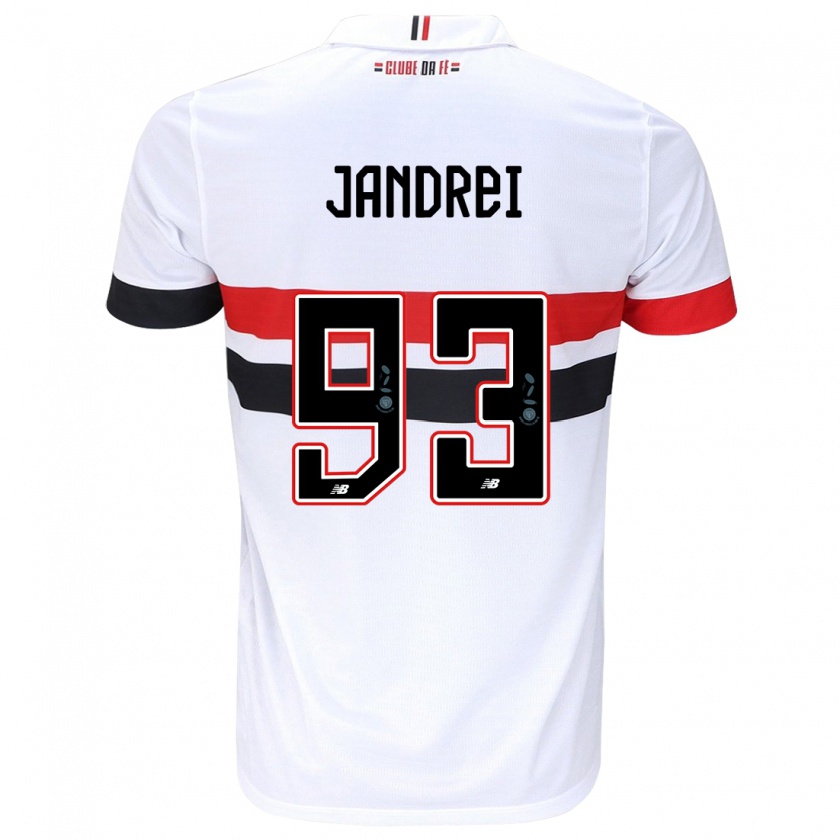 Kandiny Enfant Maillot Jandrei #93 Blanc Rouge Noir Tenues Domicile 2024/25 T-Shirt