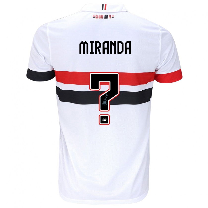 Kandiny Enfant Maillot João Miranda #0 Blanc Rouge Noir Tenues Domicile 2024/25 T-Shirt