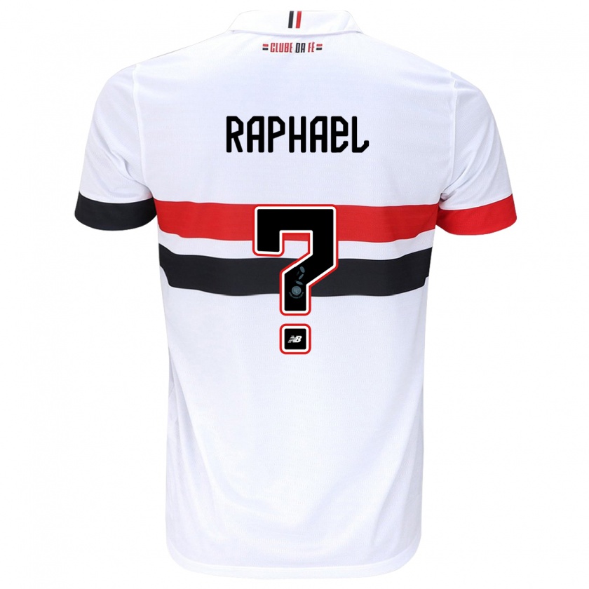 Kandiny Enfant Maillot Raphael #0 Blanc Rouge Noir Tenues Domicile 2024/25 T-Shirt