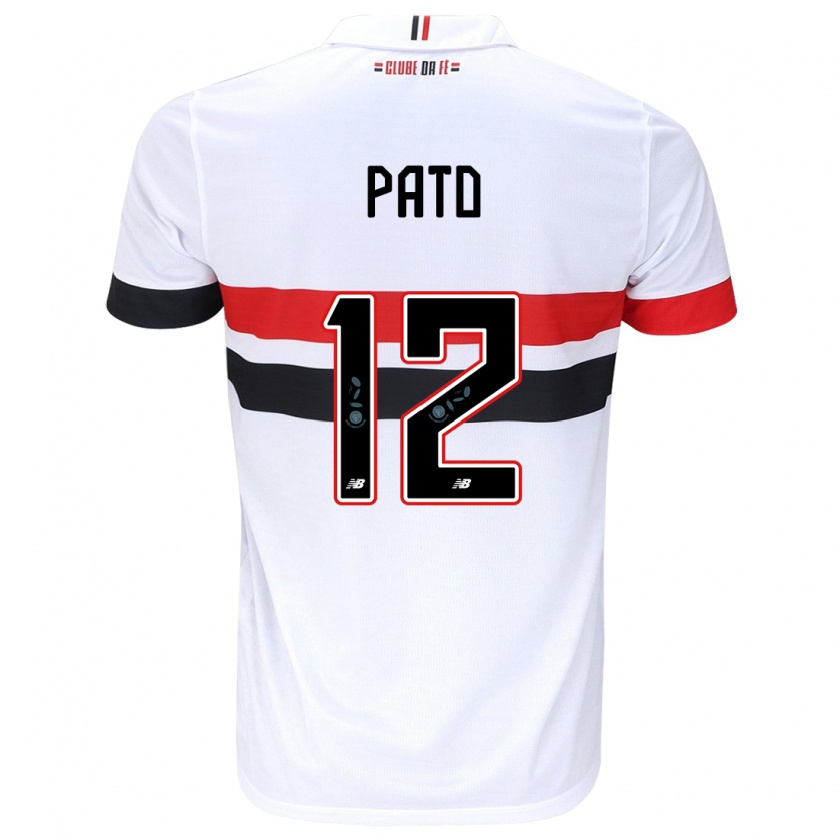 Kandiny Enfant Maillot Alexandre Pato #12 Blanc Rouge Noir Tenues Domicile 2024/25 T-Shirt