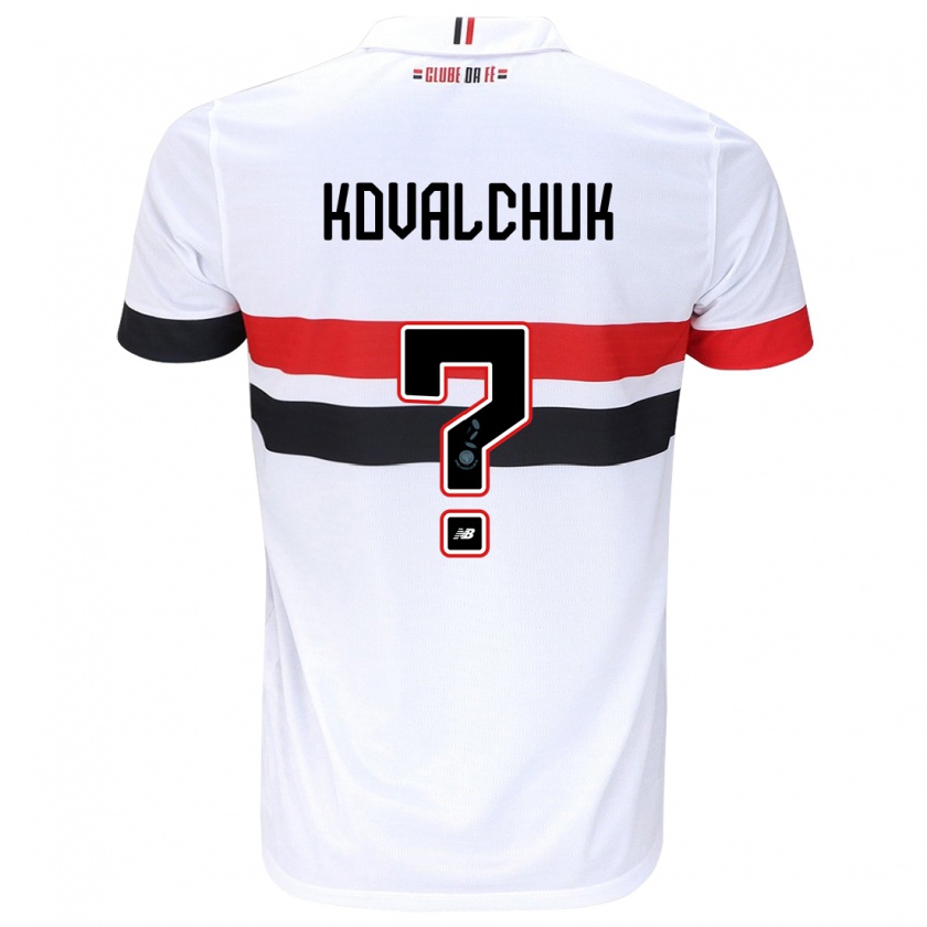 Kandiny Enfant Maillot Filipp Kovalchuk #0 Blanc Rouge Noir Tenues Domicile 2024/25 T-Shirt