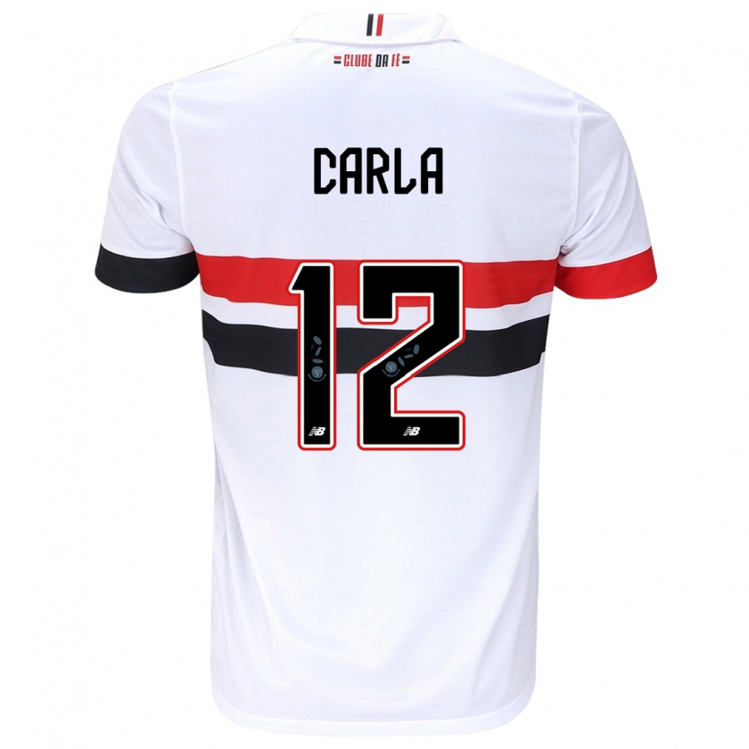 Kandiny Enfant Maillot Carla Maria Da Silva #12 Blanc Rouge Noir Tenues Domicile 2024/25 T-Shirt