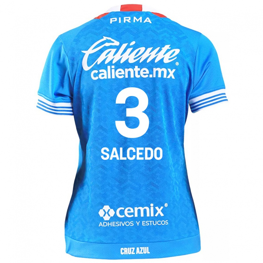 Kandiny Enfant Maillot Carlos Salcedo #3 Bleu Ciel Tenues Domicile 2024/25 T-Shirt