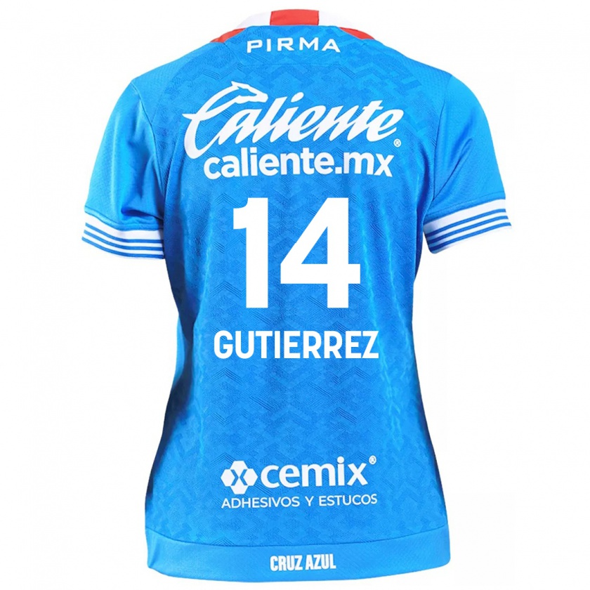 Kandiny Enfant Maillot Alexis Gutiérrez #14 Bleu Ciel Tenues Domicile 2024/25 T-Shirt