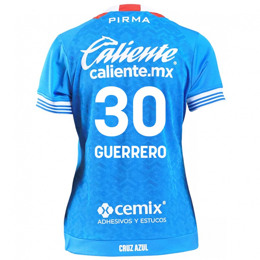 Kandiny Enfant Maillot Rafael Guerrero #30 Bleu Ciel Tenues Domicile 2024/25 T-Shirt