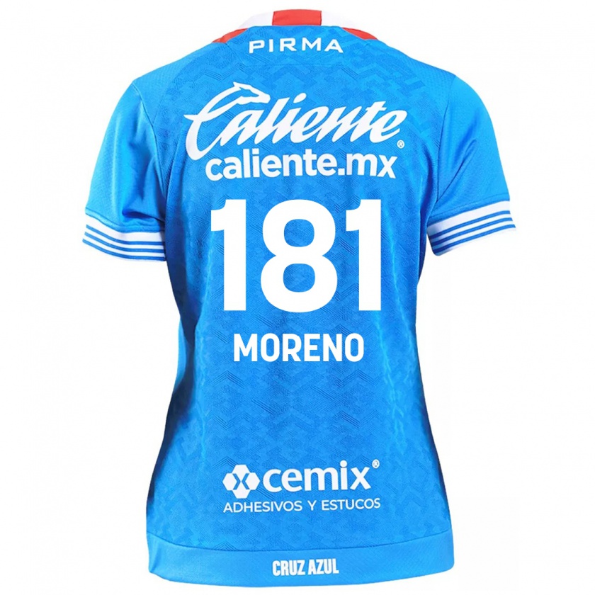 Kandiny Enfant Maillot Roberto Moreno #181 Bleu Ciel Tenues Domicile 2024/25 T-Shirt