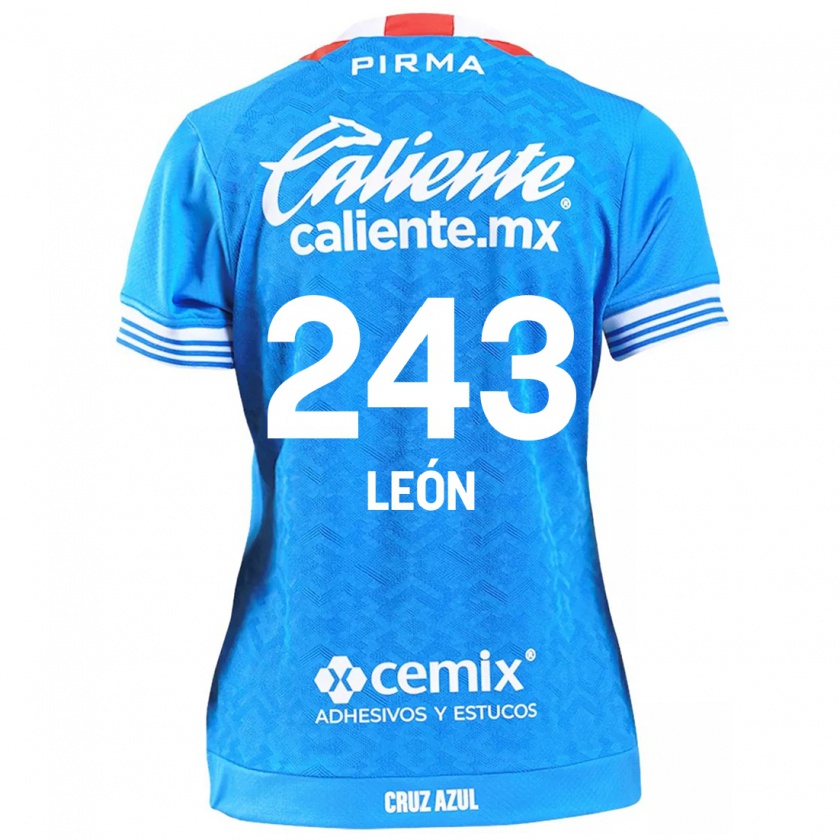 Kandiny Enfant Maillot Cristhian León #243 Bleu Ciel Tenues Domicile 2024/25 T-Shirt