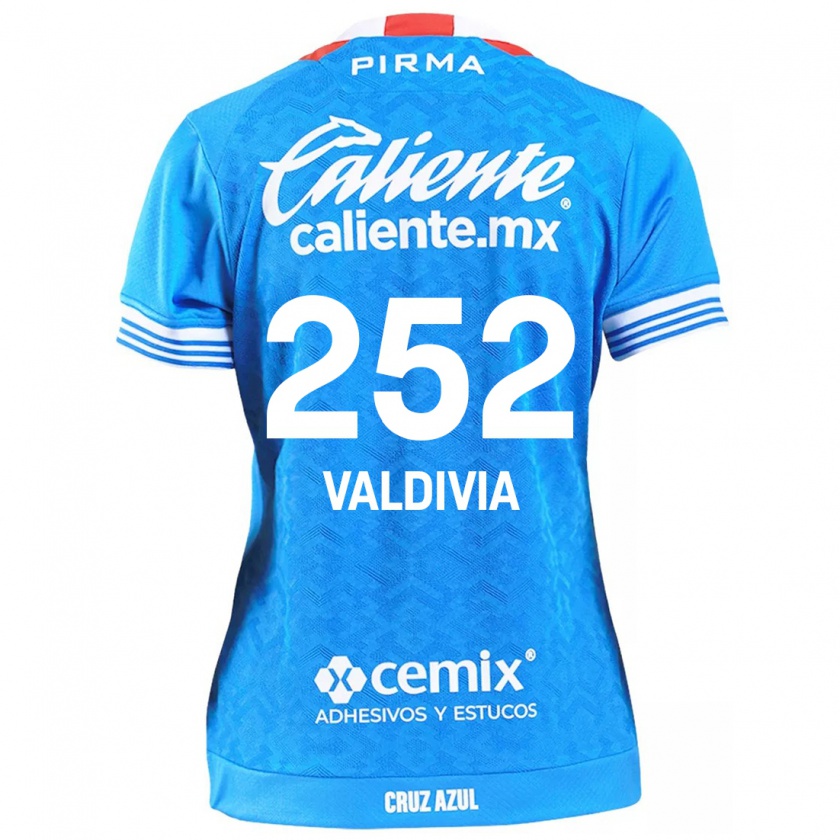 Kandiny Enfant Maillot Christian Valdivia #252 Bleu Ciel Tenues Domicile 2024/25 T-Shirt