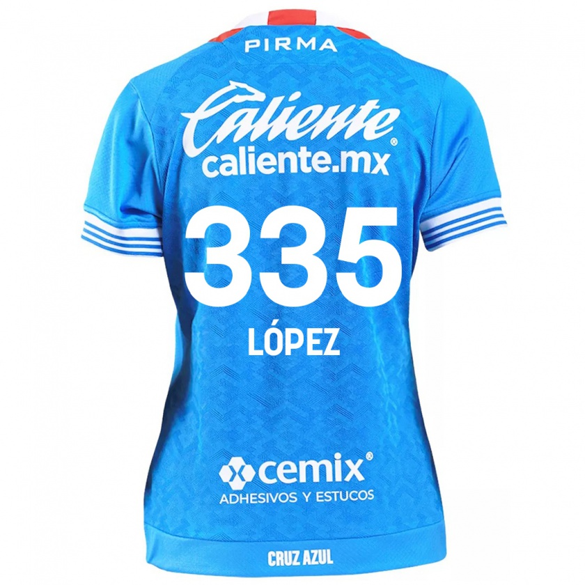 Kandiny Enfant Maillot Alfredo López #335 Bleu Ciel Tenues Domicile 2024/25 T-Shirt