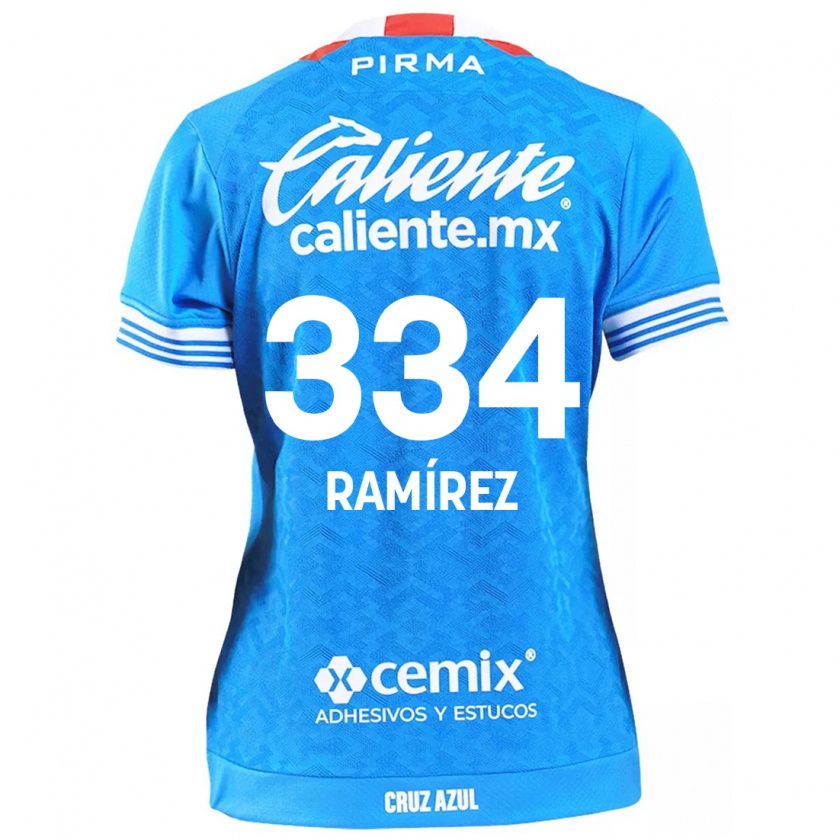 Kandiny Enfant Maillot Mauricio Ramírez #334 Bleu Ciel Tenues Domicile 2024/25 T-Shirt