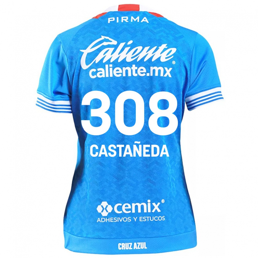 Kandiny Enfant Maillot Emiliano Castañeda #308 Bleu Ciel Tenues Domicile 2024/25 T-Shirt