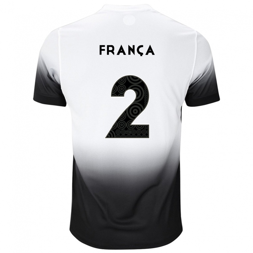 Kandiny Enfant Maillot Matheus França #2 Blanc Noir Tenues Domicile 2024/25 T-Shirt