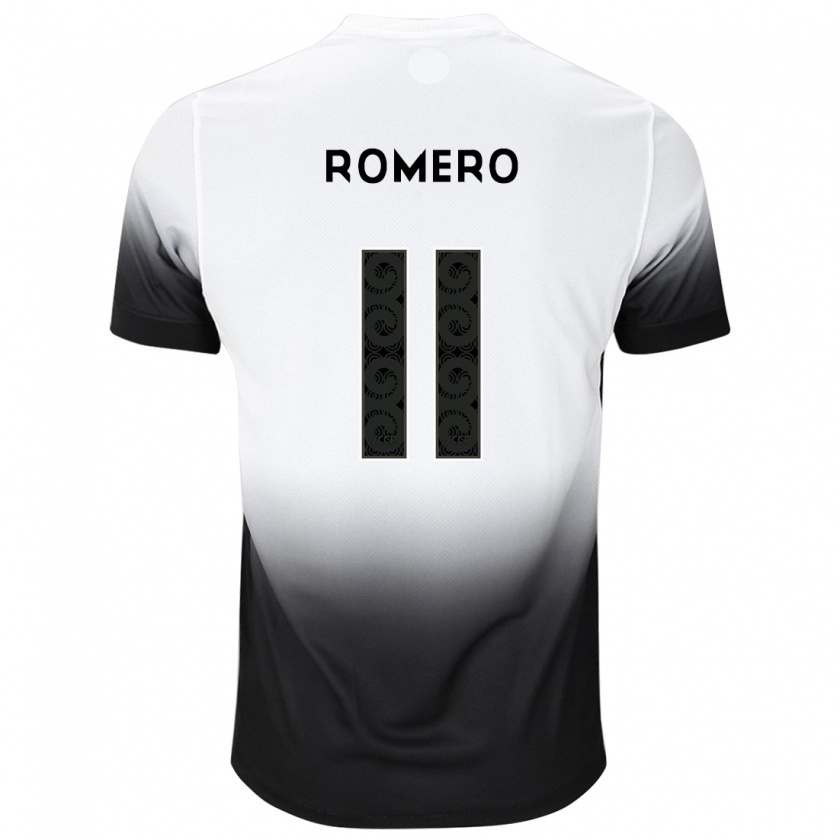 Kandiny Enfant Maillot Ángel Romero #11 Blanc Noir Tenues Domicile 2024/25 T-Shirt