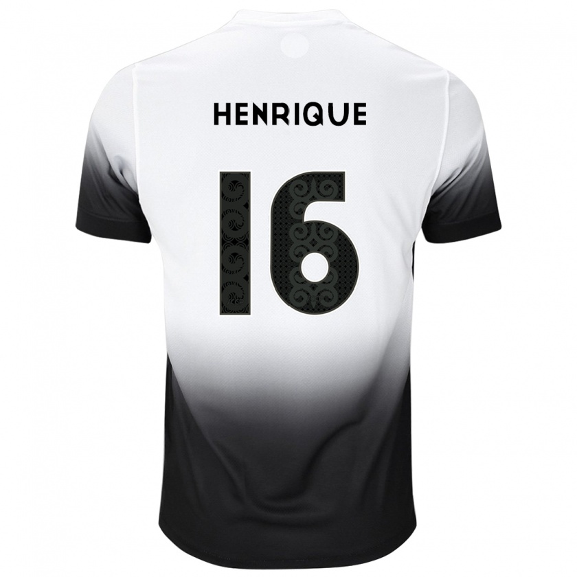 Kandiny Enfant Maillot Pedro Henrique #16 Blanc Noir Tenues Domicile 2024/25 T-Shirt