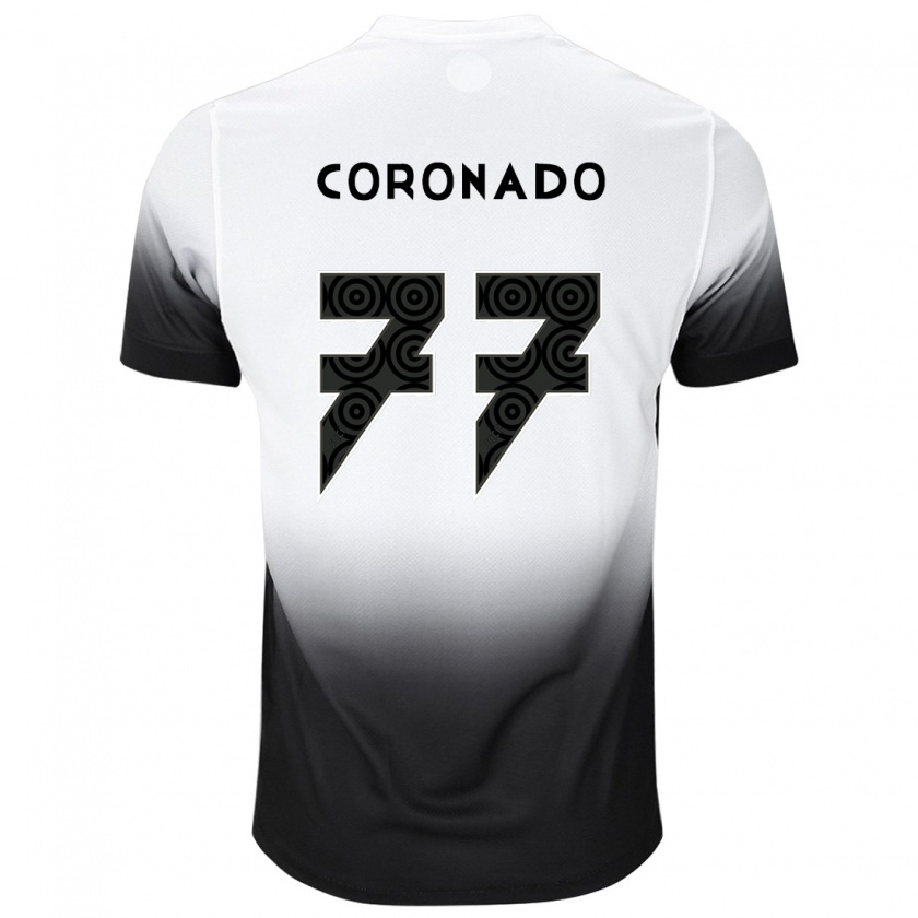 Kandiny Enfant Maillot Igor Coronado #77 Blanc Noir Tenues Domicile 2024/25 T-Shirt