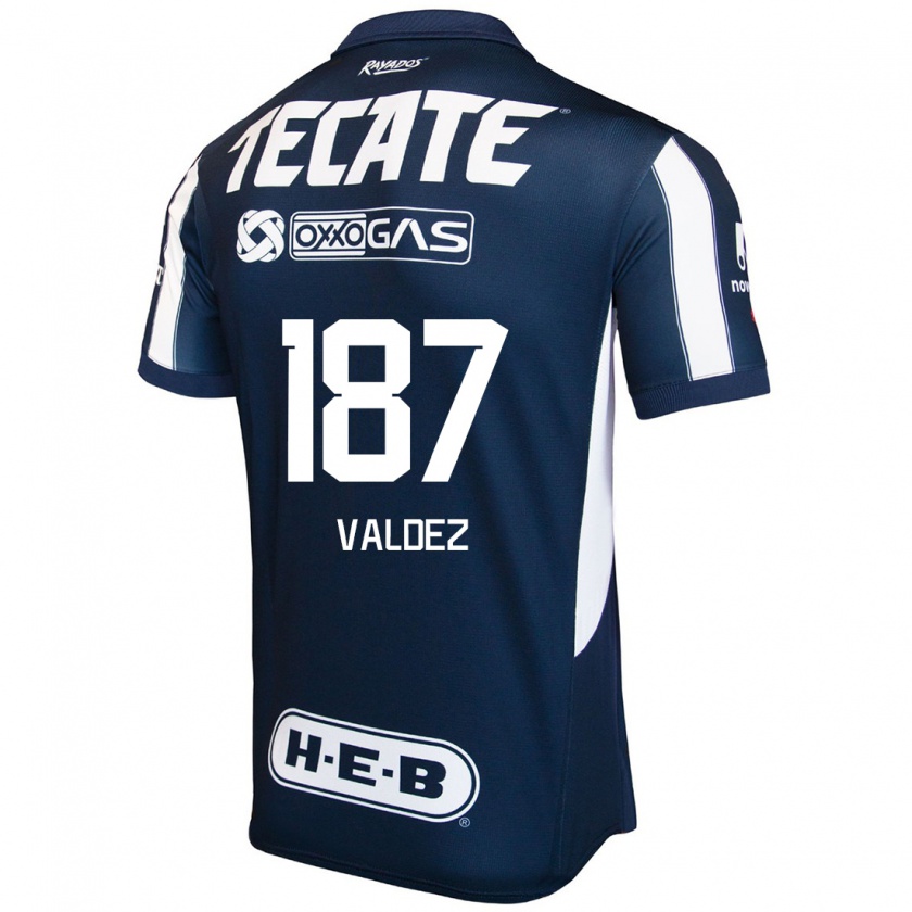 Kandiny Enfant Maillot Érick Valdez #187 Bleu Rouge Blanc Tenues Domicile 2024/25 T-Shirt