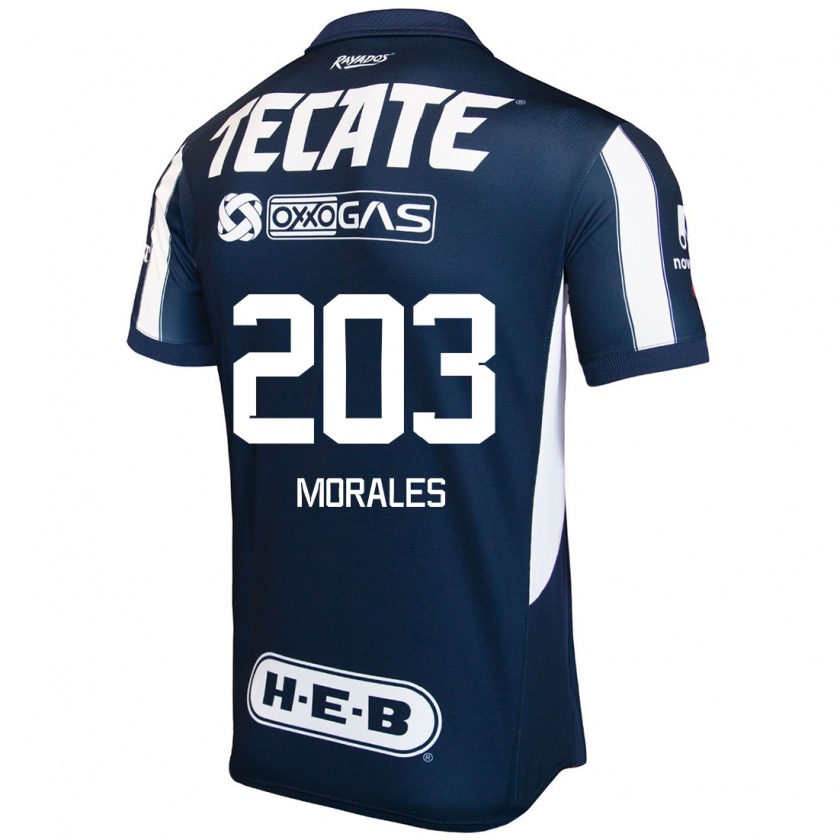 Kandiny Enfant Maillot Alejandro Morales #203 Bleu Rouge Blanc Tenues Domicile 2024/25 T-Shirt