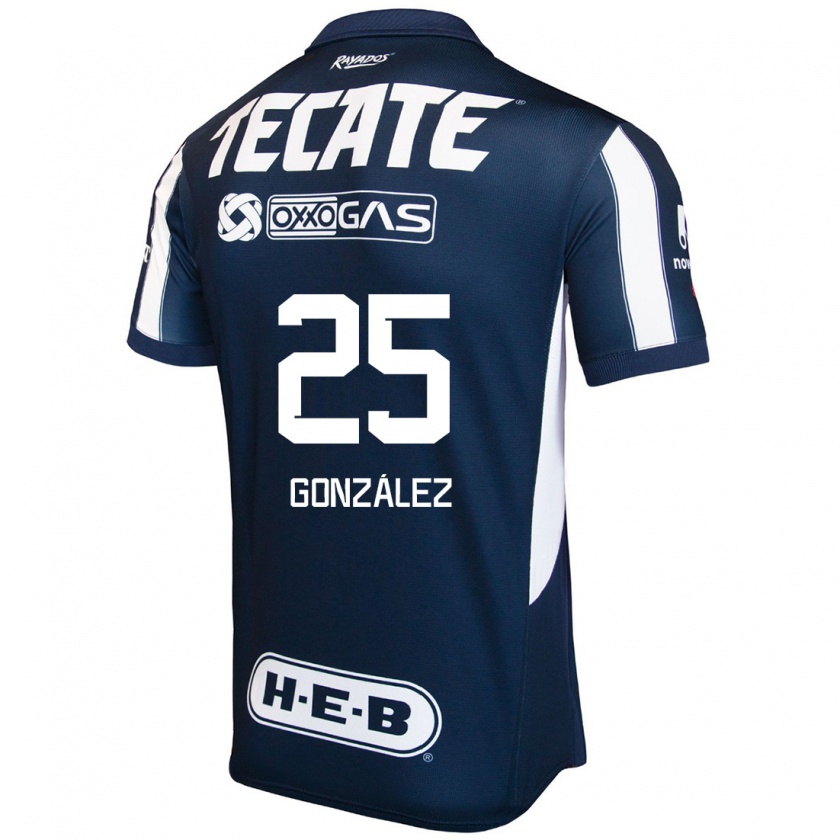 Kandiny Enfant Maillot Jonathan González #25 Bleu Rouge Blanc Tenues Domicile 2024/25 T-Shirt