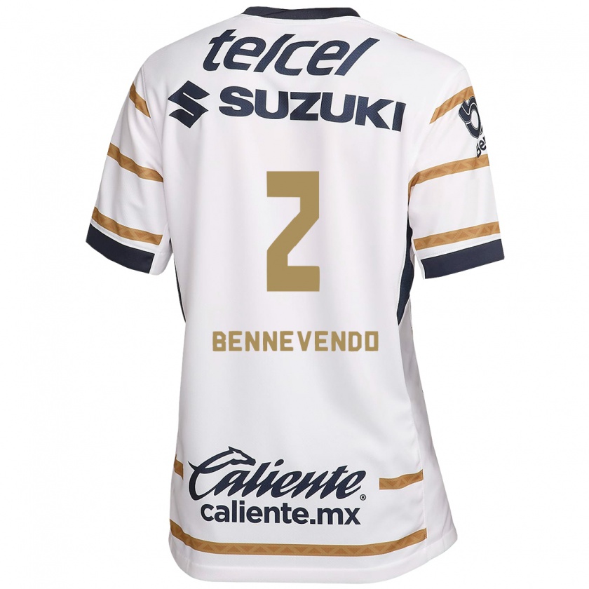 Kandiny Enfant Maillot Pablo Bennevendo #2 Obsidienne Blanche Tenues Domicile 2024/25 T-Shirt