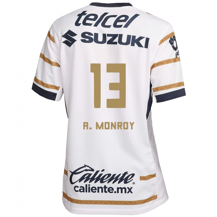 Kandiny Enfant Maillot Pablo Monroy #13 Obsidienne Blanche Tenues Domicile 2024/25 T-Shirt