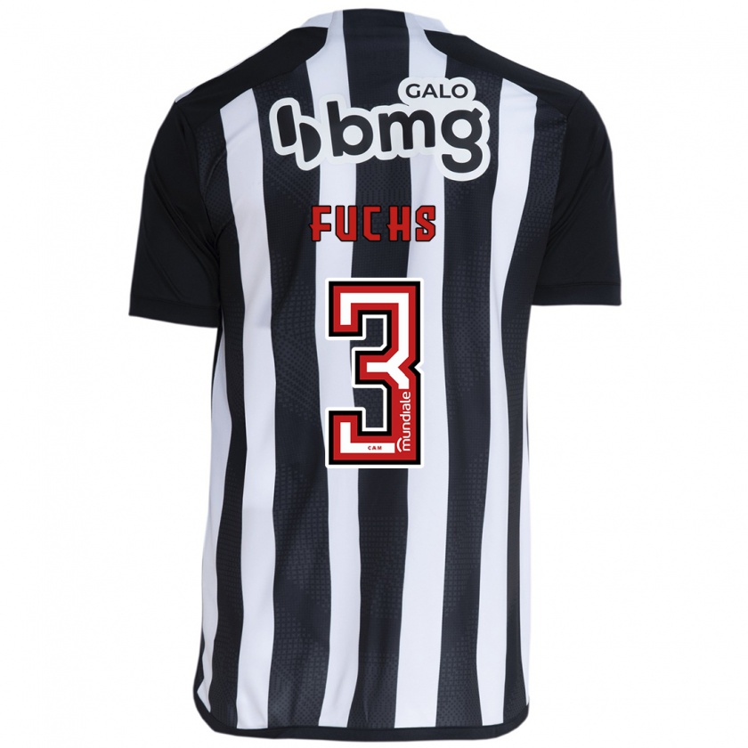 Kandiny Enfant Maillot Bruno Fuchs #3 Blanc Noir Tenues Domicile 2024/25 T-Shirt