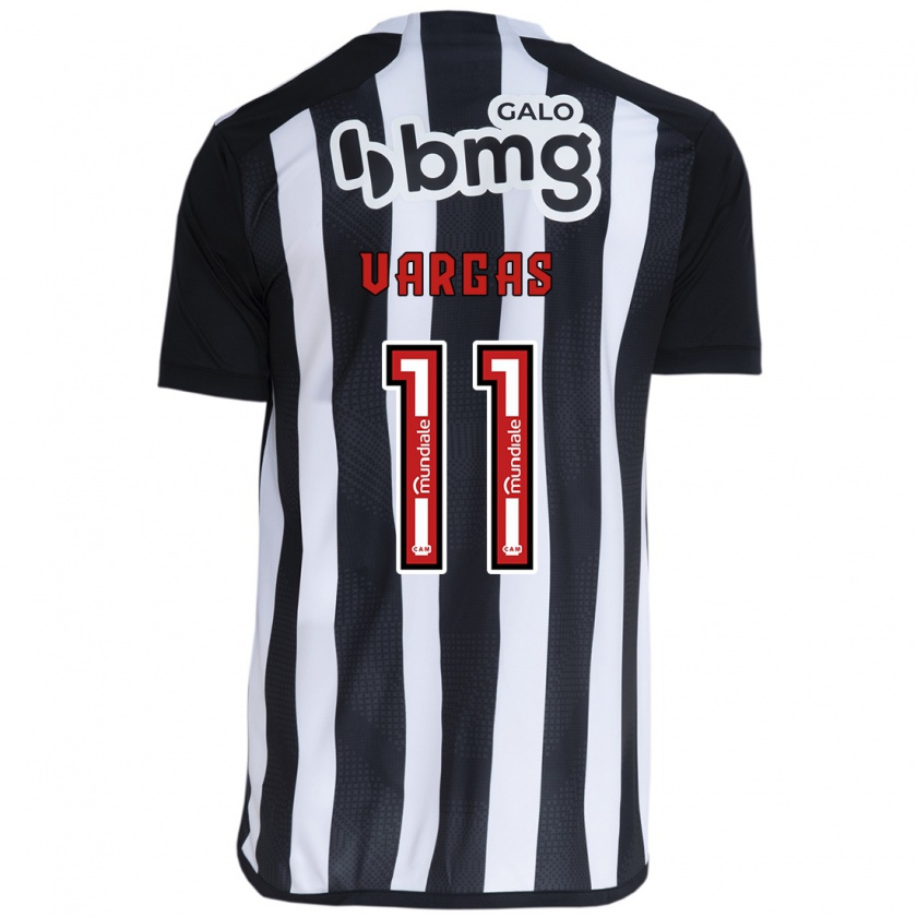 Kandiny Enfant Maillot Eduardo Vargas #11 Blanc Noir Tenues Domicile 2024/25 T-Shirt