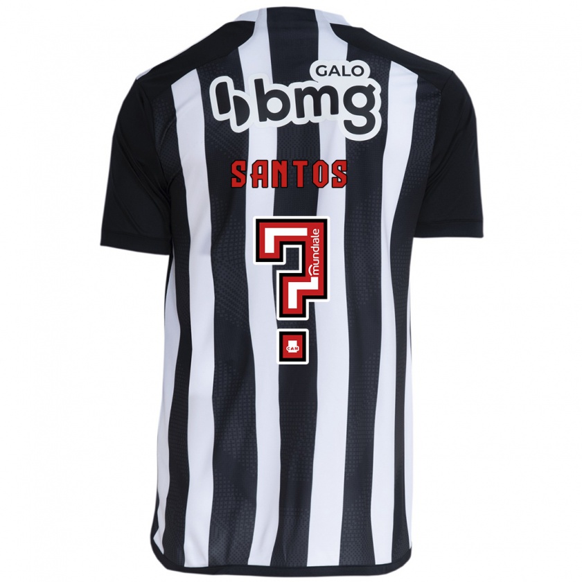 Kandiny Enfant Maillot Léo Santos #0 Blanc Noir Tenues Domicile 2024/25 T-Shirt