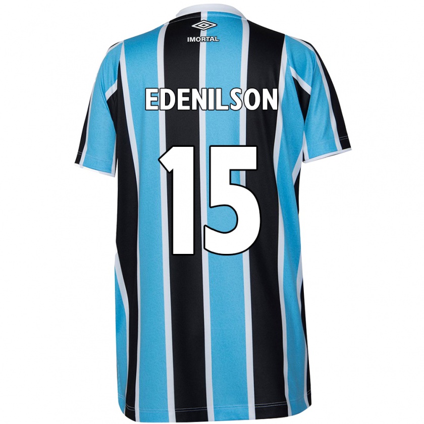 Kandiny Enfant Maillot Edenilson #15 Bleu Noir Blanc Tenues Domicile 2024/25 T-Shirt