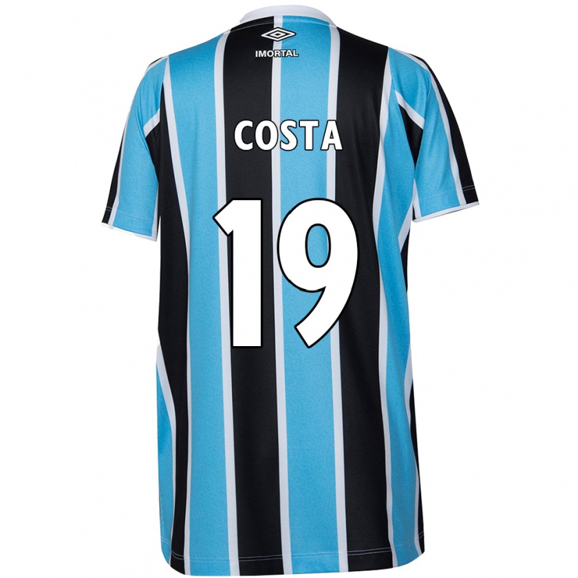 Kandiny Enfant Maillot Diego Costa #19 Bleu Noir Blanc Tenues Domicile 2024/25 T-Shirt