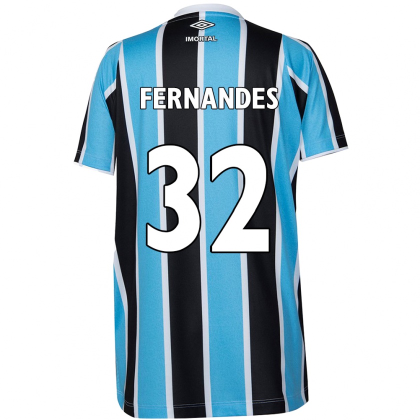 Kandiny Enfant Maillot Nathan Fernandes #32 Bleu Noir Blanc Tenues Domicile 2024/25 T-Shirt