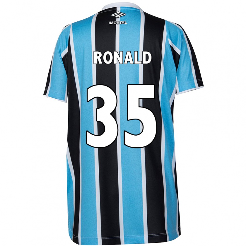 Kandiny Enfant Maillot Ronald Falkoski #35 Bleu Noir Blanc Tenues Domicile 2024/25 T-Shirt