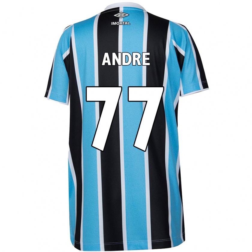 Kandiny Enfant Maillot André Henrique #77 Bleu Noir Blanc Tenues Domicile 2024/25 T-Shirt