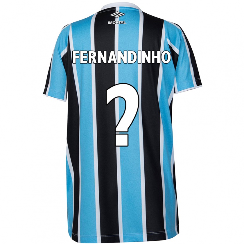 Kandiny Enfant Maillot Fernandinho #0 Bleu Noir Blanc Tenues Domicile 2024/25 T-Shirt