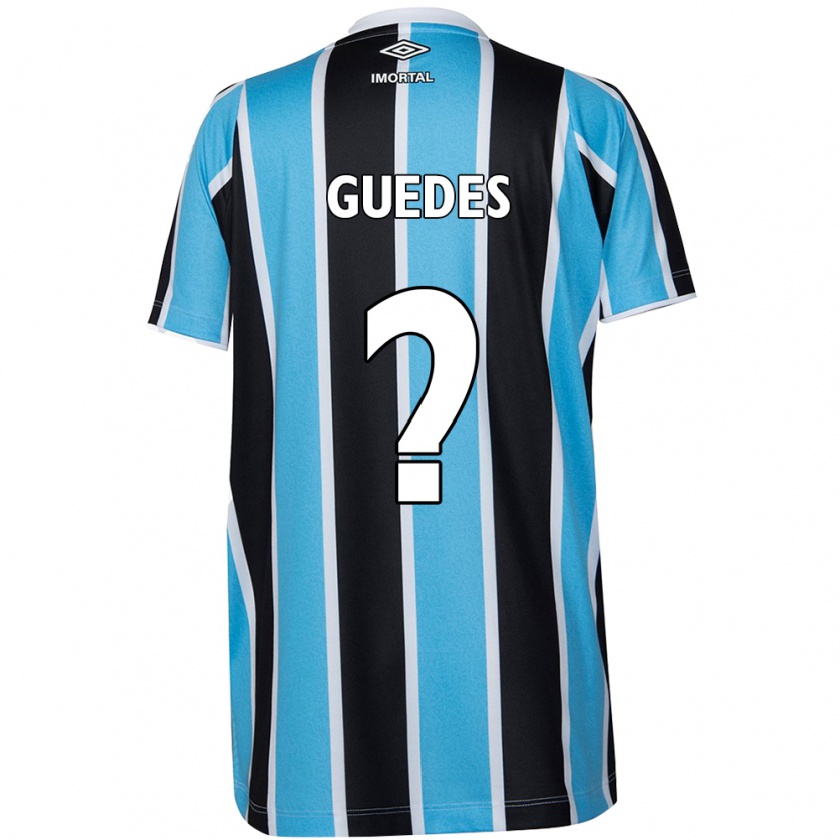 Kandiny Enfant Maillot Guilherme Guedes #0 Bleu Noir Blanc Tenues Domicile 2024/25 T-Shirt